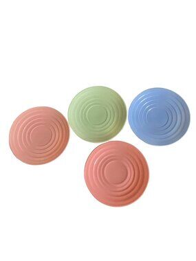 Vintage Hazel Atlas Moderntone Platonite 4 Piece Saucer Set-5.5"-GUC